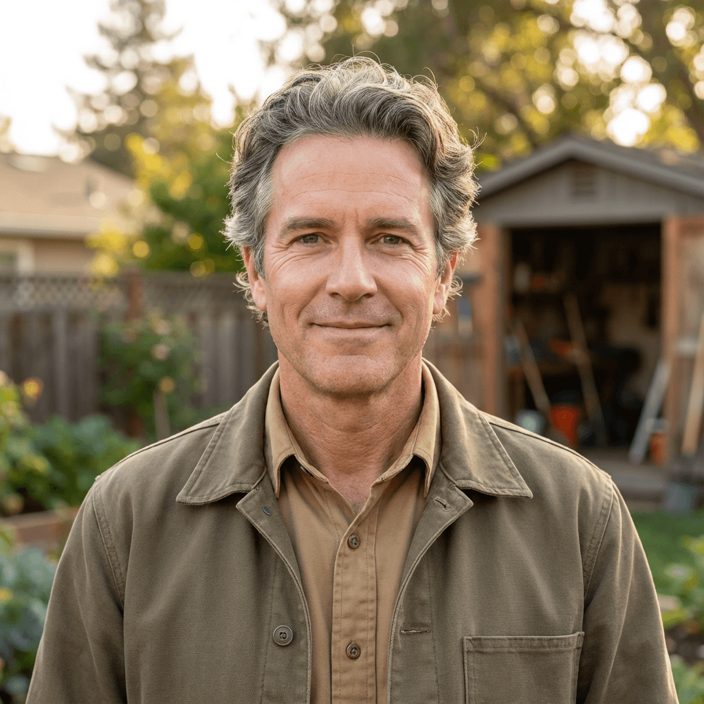 Marcus Johnson with his calm dog